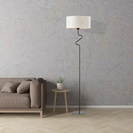 Lampy stojące - Czarna lampa stojąca do salonu z białym marmurowym abażurem MORONI MARMUR - miniaturka - grafika 1