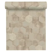 Tapety - Tapeta w heksagony Tafaono beżowa winylowa na flizelinie - miniaturka - grafika 1