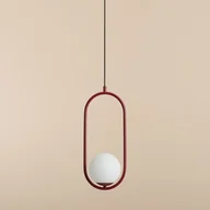 Lampy sufitowe - Wisząca lampa Riva 1086G15 metalowa kula ball czerwona - miniaturka - grafika 1