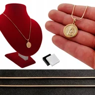 Biżuteria dla dzieci - ZŁOTY NASZYJNIK ŻMIJKA + MATKA BOSKA 18K 60CM - miniaturka - grafika 1