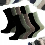 Skarpetki męskie - SKARPETY MĘSKIE BAMBUSOWE 85% DŁUGIE 10 PAR CIEMNE SKARPETKI ZESTAW 44-46 - miniaturka - grafika 1