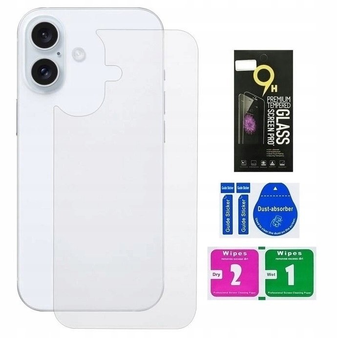 SZKŁO NA TYŁ PLECY DO iPHONE 17 OCHRONA PLECKÓW ZESTAW HARTOWANE SZYBKA