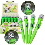 Przybory szkolne - Długopis Żelowy Zielony Panda W Kopule Niebieski Tusz 0.5mm LEAN - miniaturka - grafika 1