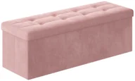 Pufy i podnóżki - Różowa pikowana pufa ze schowkiem D9-H37 - miniaturka - grafika 1