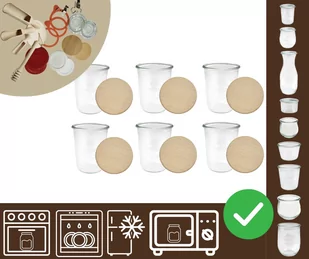 Słoiki WECK 6szt/ drewniane wieko słoik 850ml MOLD / Wamar-Sosenka - Pojemniki kuchenne Słoiki WECK 6szt/ drewniane wieko słoik 850ml MOLD / Wamar-Sosenka - Pojemniki kuchenne - miniaturka - grafika 1