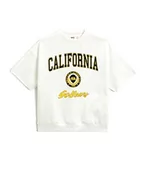 Bluzy dla chłopców - Koton California bluza chłopięca z nadrukiem z krótkim rękawem Crew Neck Sweater, Ecru (002), 4-5 lat - miniaturka - grafika 1