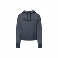 Bluzy damskie - PEPE JEANS BLUZA DAMSKA NANETTE HOODIE FUTURE GRANATOWY JEANS r.L - miniaturka - grafika 1