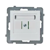 Klawisze i ramki - Ospel Plakietka podwójnego gniazda telefonicznego AS Biały GPK-2G/p/00 - miniaturka - grafika 1