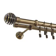 Karnisze - Karnisz podwójny ZEUS Ø25, 200 cm luka złoto - miniaturka - grafika 1