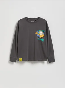 Reserved - Longsleeve GARFIELD - ciemnoszary - Koszulki dla chłopców - miniaturka - grafika 1