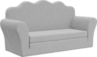 Sofy i kanapy - vidaXL Sofa rozkładana dla dzieci 2-osobowa jasnoszara Miękki plusz - miniaturka - grafika 1