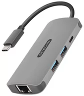 Huby USB - Sitecom adapter USB-C na gigabit LAN - z USB-C do zasilania 2 porty USB 3.0 CN-378 - miniaturka - grafika 1