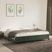 Łóżka - Lumarko Rama łóżka, ciemnozielona, 200x200 cm, tapicerowana aksamitem - miniaturka - grafika 1
