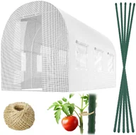 Szklarnie ogrodowe - Tunel foliowy ogrodowy szklarnia 2x3,5m tyczki 7m2 biały Plonos - miniaturka - grafika 1
