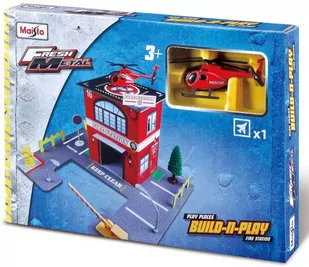 Maisto Build N Play Straż Pożarna z Helikopterem - Samoloty i helikoptery - miniaturka - grafika 1