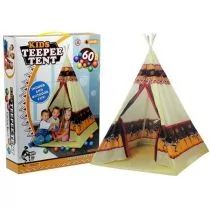Lean Toys Namiot Teepee Indiański Dom Zabaw Tipi + 60 Piłek - Namioty i tipi dla dzieci - miniaturka - grafika 1