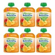 Desery dla dzieci - BoboVita Mus morele z jabłkiem i gruszką po 6 miesiącu  Zestaw 6 x 80 g - miniaturka - grafika 1