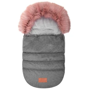 Śpiworek do wózka 90 cm z futerkiem różowym / Bocioland - Śpiworki dla dzieci - miniaturka - grafika 1