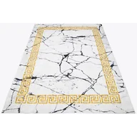 Dywany - Szary dywan w stylu glamour ze złota ramką F0-B37 - miniaturka - grafika 1