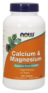 Stawy, mięśnie, kości - NOW FOODS Magnesium & Calcium with Zinc and Vitamin D3 (Nerwy, Mięśnie, Kości) 250 Tabletek - miniaturka - grafika 1