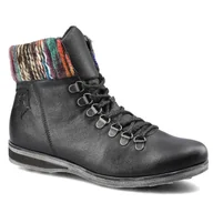 Botki damskie - Czarne Trzewiki Damskie Maciejka Ocieplane Buty - miniaturka - grafika 1