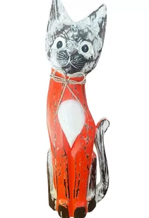 KOT KOTEK DREWNIANA FIGURKA 40CM DEKORACJA - Figurki dla dzieci - miniaturka - grafika 1