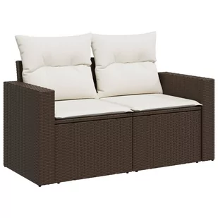 Sofa ogrodowa z poduszkami, 2-osobowa, brązowa, polirattan Lumarko! - Sofy ogrodowe - miniaturka - grafika 3