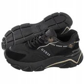 Sneakersy damskie - Buty Damskie Sportowe Sneakersy Guess Micola Black FL7MIC Czarne - miniaturka - grafika 1