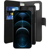 Etui i futerały do telefonów - PURO Wallet Detachable - Etui 2w1 iPhone 12 Pro Max (czarny) - miniaturka - grafika 1