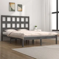 Łóżka - Lumarko Rama łóżka, szara, lite drewno sosnowe, 200 x 200 cm - miniaturka - grafika 1