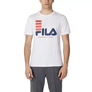 Koszulki męskie - FILA t-shirt męski bippen, Bright White, S - grafika 1