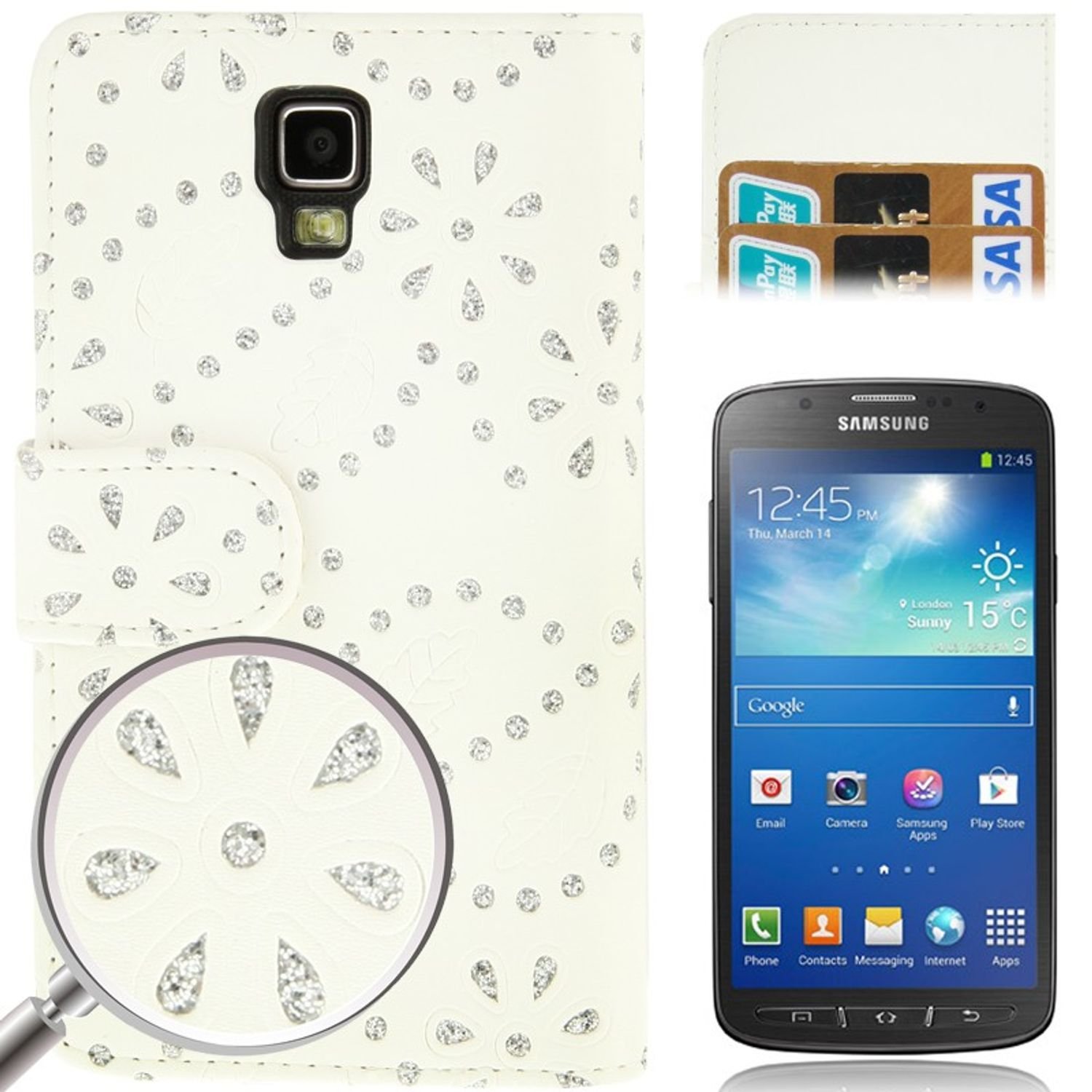 Etui na telefon komórkowy Etui na telefon komórkowy do telefonu Samsung Galaxy S4 Active GT-I9295 biały