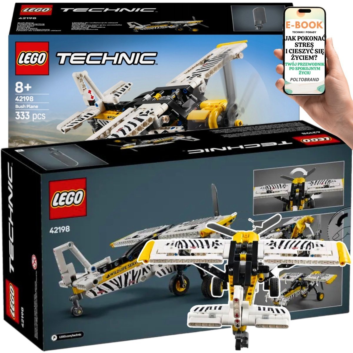 ZESTAW PREZENT LEGO Technic Samolot Transportowy – Super PREZENT URODZINOWY dla Dziecka + EBOOK-1