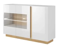 Witryny - Komoda Z Biały Witryną + Dąb Grandson K6-P31 - miniaturka - grafika 1