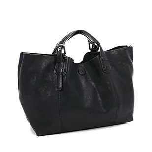 Abbacino mała skórzana torba shopper, czarny - Torebki damskie - miniaturka - grafika 1