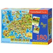 Powieści i opowiadania - Puzzle 180 Mapa Europy z quizem CASTOR - miniaturka - grafika 1