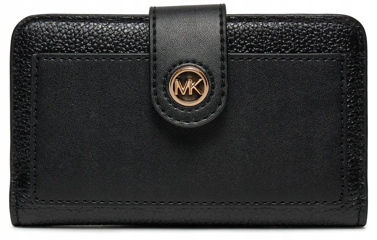Michael Kors portfel damski poziomy skórzany czarny zapinany