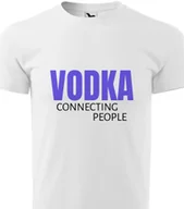Piżamy damskie - Piżama Męska Biała + Szare Spodenki VODKA CONNECTING PEOPLE Wzory Rozm XL - miniaturka - grafika 1