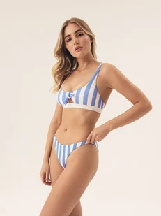 Dół bikini Mallorca Bloovii niebieski, biały M - Stroje kąpielowe - miniaturka - grafika 1