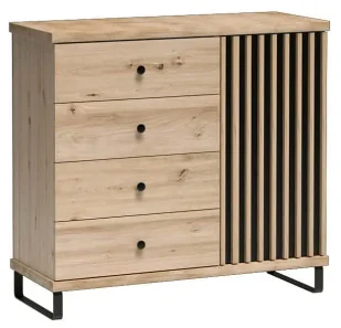 Komoda z lamelami na nóżkach H4-A67 - Komody - miniaturka - grafika 1
