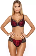 Biustonosze - Catherine III biustonosz push-up, Kolor czarno-czerwony, Rozmiar 65C, PariPari Lingerie - Intymna - miniaturka - grafika 1