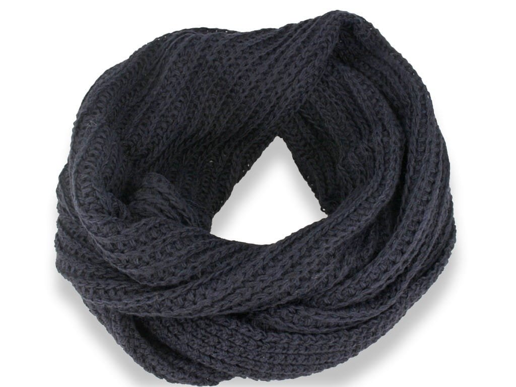 Ciepły komin włoska produkcja granatowy