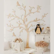 Wyposażenie pokoiku dziecięcego - Drewniana dekoracja ścienna drzewo z ptaszkami - miniaturka - grafika 1