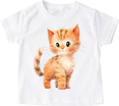 Koszulki dla dziewczynek - Koszulka dla dziewczynki z kotem kot63 - miniaturka - grafika 1