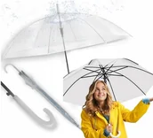 Parasole - Parasolka Transparenta Ślubna Ślub Komunia Parasol Przeźroczysty Składany - miniaturka - grafika 1