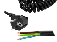Kable komputerowe i do monitorów - PS Przewód spiralny z wtyczką 3m 3x1,5, czarny. (1LM) - miniaturka - grafika 1