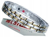 Bransolety męskie - SREBRNA ZDROWOTNA BRANSOLETA BRANSOLETKA MĘSKA MAGNETYCZNA MOCNA ORYGINAŁ - miniaturka - grafika 1