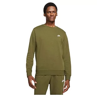 Nike M NSW Club CRW FT Bluza męska, szorstka zielona/biała, S - Bluzy męskie - miniaturka - grafika 1