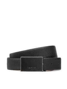 Calvin Klein Pasek Męski Leather Inlay Plaque Pal 35Mm K50K509766 Czarny - Paski - miniaturka - grafika 1