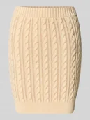 Spódnice - Spódnica o długości do kolan z prążkowanymi wykończeniami model ‘GISELLE’ - miniaturka - grafika 1